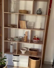 Bücherregal WADENA 185 cm Braun / Weiss_1167891