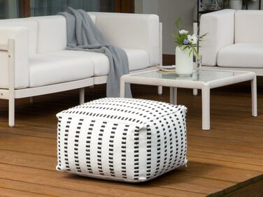 Outdoor Pouffe White and Black GAJAN