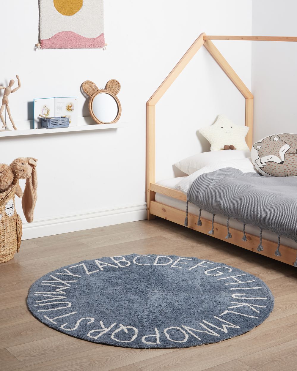 Kinderteppich VURGUN Dunkelblau ø 120 cm Baumwolle