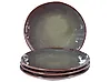 Set of 4 Dinner Plates THYME Stoneware Dark Green 28 cm