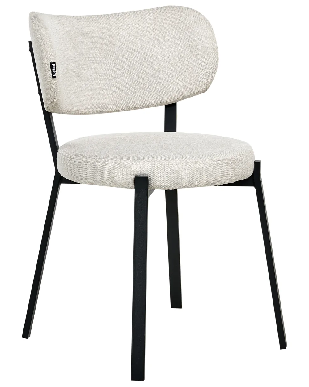 Set of 2 Dining Chairs BRONTE Fabric Light Beige_1006485