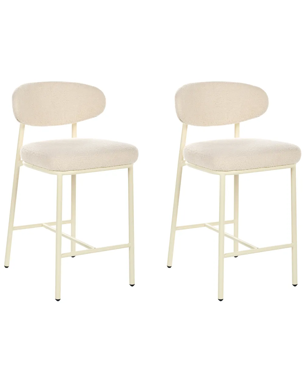Set of 2 Bar Chairs UNITY Boucle Light Beige_1041956