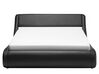 Černá kožená postel s úložištěm 160x200 cm AVIGNON_689703