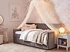 Trundle Bed Velvet MONTARGIS 90 x 200 cm (EU Single) Light Grey