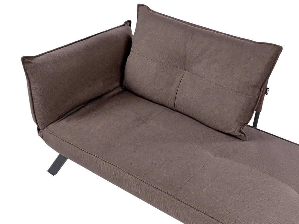 Left-Hand Chaise Longue ROCAMADOUR Fabric Brown_1029272