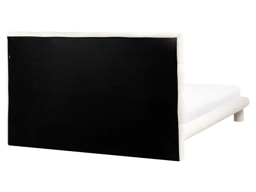 Bett mit Lattenrost Bouclé CRESSAT 160 x 200 cm Cremeweiß_1009056