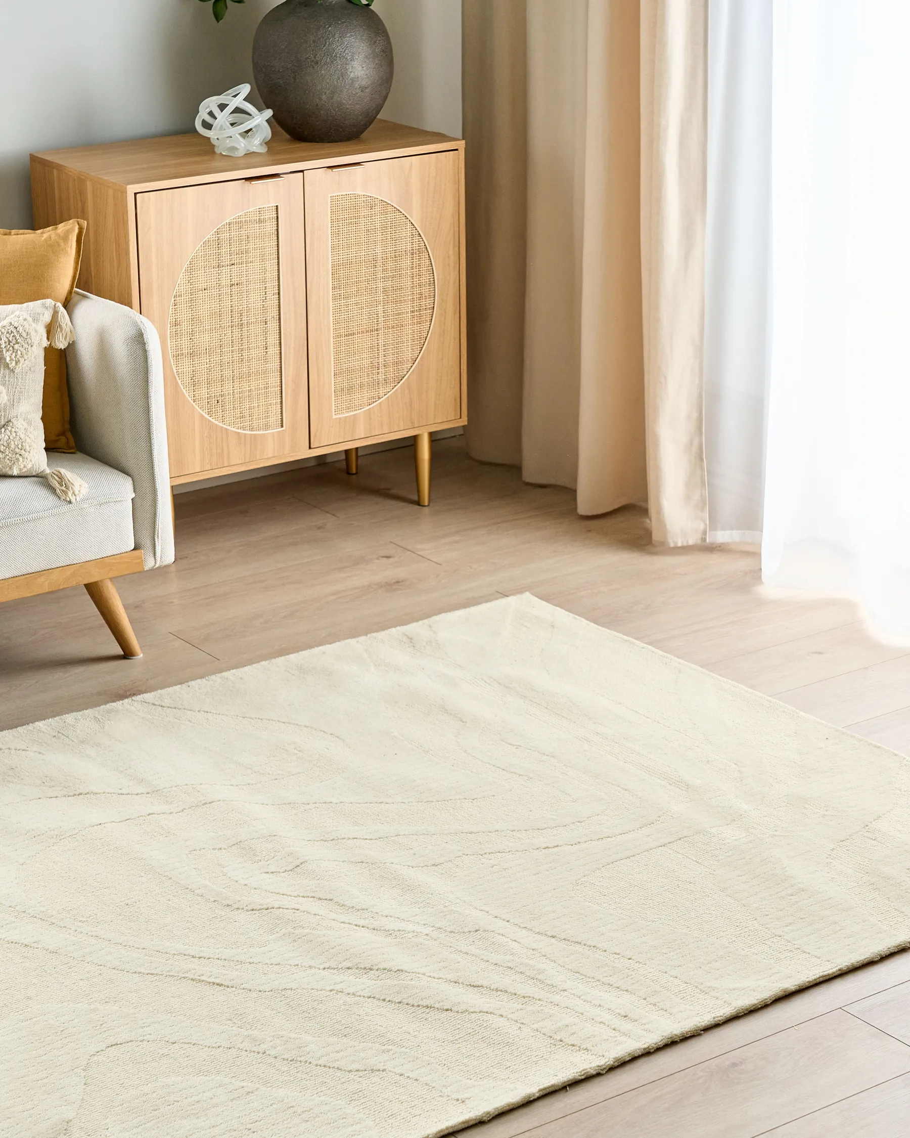 Tappeto SASNAK Beige 160 x 230 cm Lana_884319