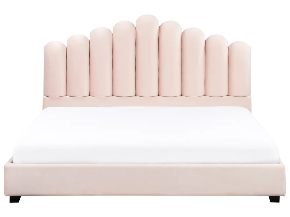 Waterbed Velvet VINCENNES 180 x 200 cm (EU Super King) Pastel Pink_974514