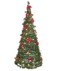 Artificial Christmas Tree Folding LED PINEORA 185 cm Green_1025204