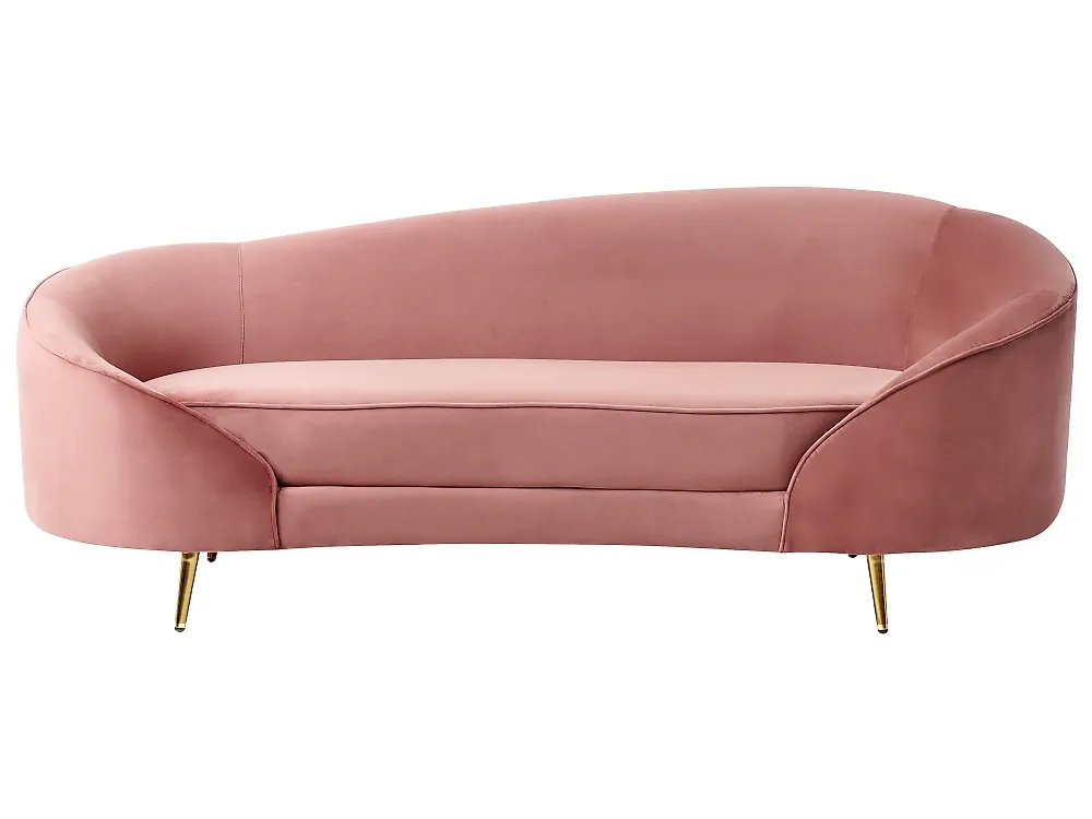 Sofa 2-Sitzer SAVAR Samtstoff Rosa