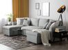 Fabric Corner Sofa Bed with Storage Light Grey SOMMEN _723163