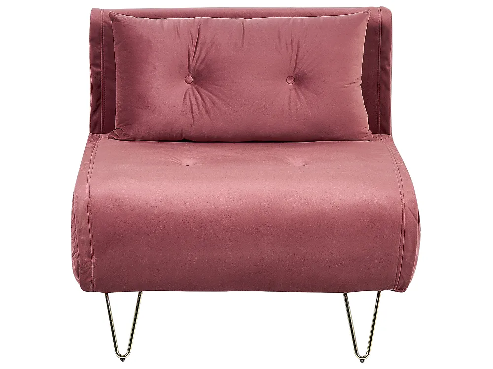 1-Sitzer Schlafsofa VESTFOLD Samtstoff Rosa