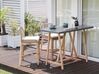 Concrete Bistro Set Light Wood and Grey TALAMONE_934846