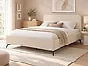 Bed Corduroy VALOGNES 160 x 200 cm (EU King Size) Light Beige