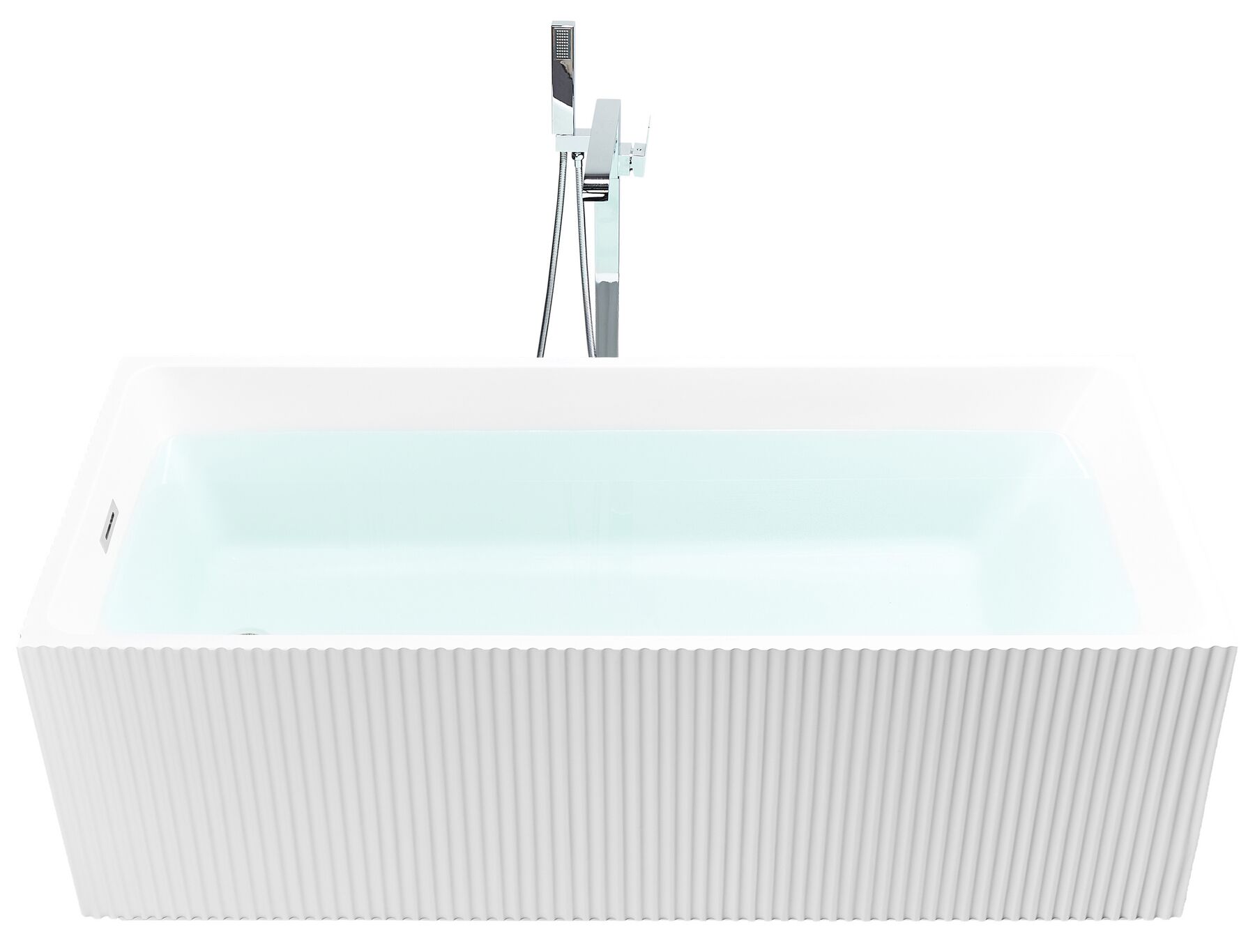Freistehende Badewanne 169 cm x 80 cm rechteckig weiß GOCTA_880172