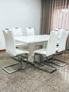 Jedálenský stôl 180 x 90 cm biela/strieborná KALONA_822839