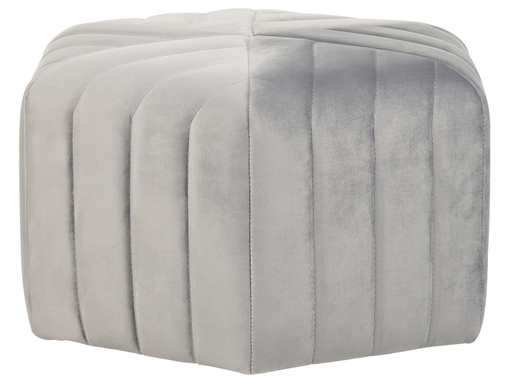 Grey velvet pouf discount