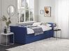 Cama dupla em tecido azul marinho 80 x 200 cm LIBOURNE_847283