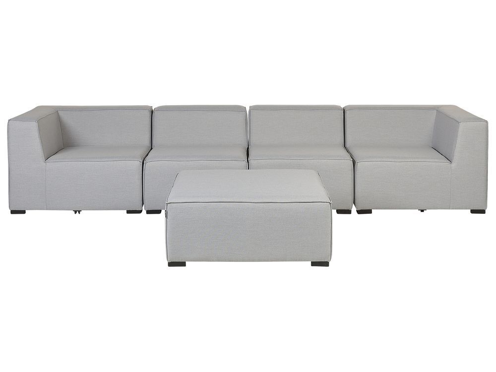 Garden Sofa with Ottoman 4 Seater AREZZO Modular Light Grey