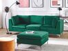 Sofa modułowa 3-osobowa z otomaną welurowa zielona EVJA_789430