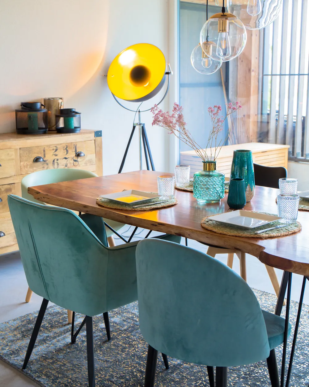 Set of Dining Chairs JASMIN Velvet Mint Green