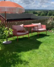 Garden Lounge Set with Table 2 Seater TERRACINA Metal Orange_933445
