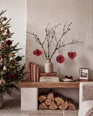 Set of 18 Christmas Tree Ornaments SUSA Paper Red_1030596