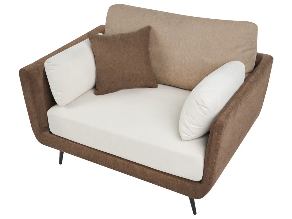 Set da salotto 4 posti BOLGA Tessuto Marrone_1075706