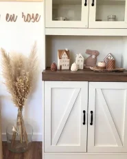 Vitrine mit Glastüren KALBARRI 80 cm Braun / Weiss_1171160