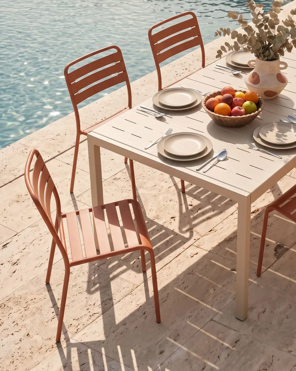 Set di 2 sedie da giardino LEFKADA Metallo Marrone_1123746