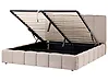 Ottoman Bed VAUVERT Fabric Taupe 180 x 200 cm (EU Super King)