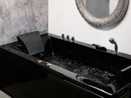 Corner Hot Tub with LED VARADERO 1830 x 900 mm Black Right Hand_857945