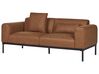 Faux Linen/Faux Leather Living Room Set Beige and Brown MALMOS _931468