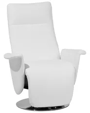 Recliner Chair PRIME with Footrest Faux Leather White_1071314