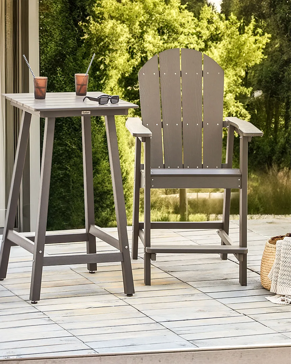 Garden Bar Chair ADIRONDACK Synthetic Material Dark Grey_1183471