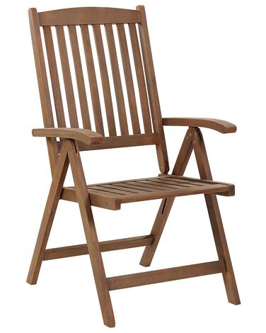 Záhradná skladacia stolička z akáciového dreva tmavé drevo AMANTEA