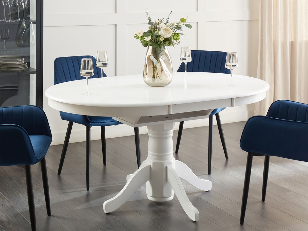 Table de salle à manger extensible AKRON Blanc 106/150 cm 106 cm