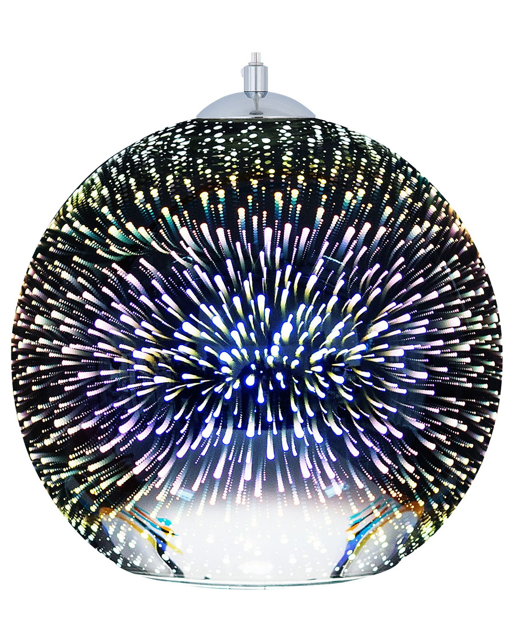 Lampadario moderno a sfera in vetro argentato SESSERA_684601