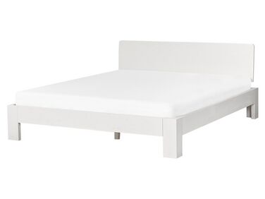 Drevená posteľ s lamelovým roštom 160 x 200 cm biela ROYAN