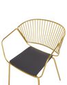 Metallstuhl gold mit Kunstleder-Sitz 2er Set RIGBY_775529