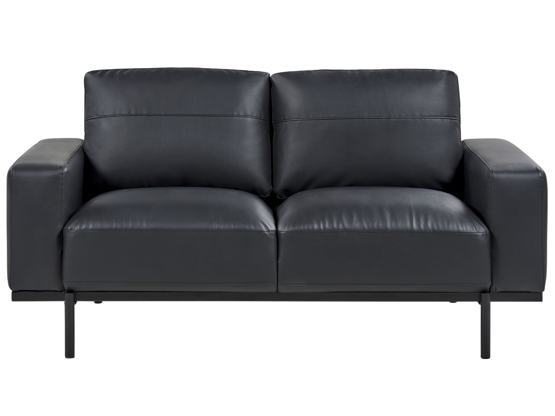 2-personers sofa i imiteret læder sort SOVIK_891886