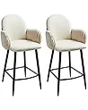 Conjunto de 2 sillas de bar AMITY Tela Beige claro