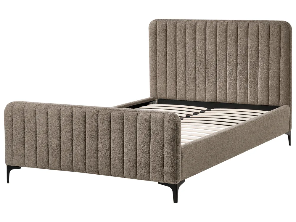 Bed Boucle LUNAN 120 x 200 cm (EU Small Double) Taupe_1025554