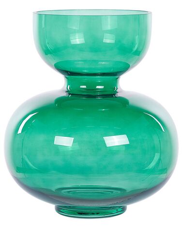 Bloemenvaas groen glas 27 cm PALAIA