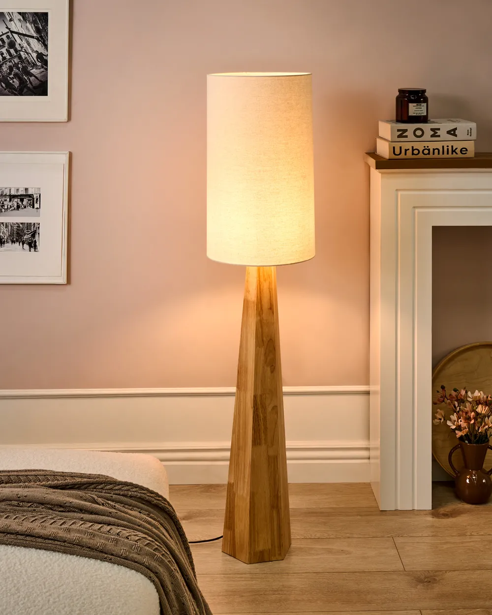 Lampe à Poser Parapluie en Bois Ailanthus 100cm Naturel - Gamm vert