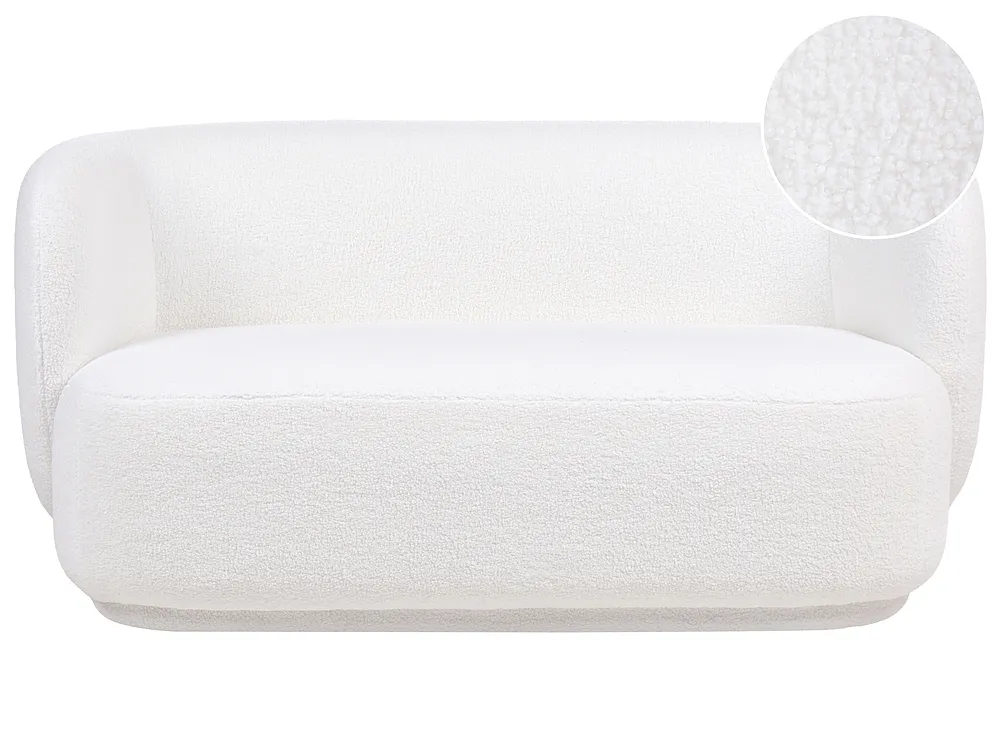 Sofa 3 Seater MELLOSA Boucle White