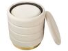 Poef set van 2 fluweel lichtbeige GARLAND_928618