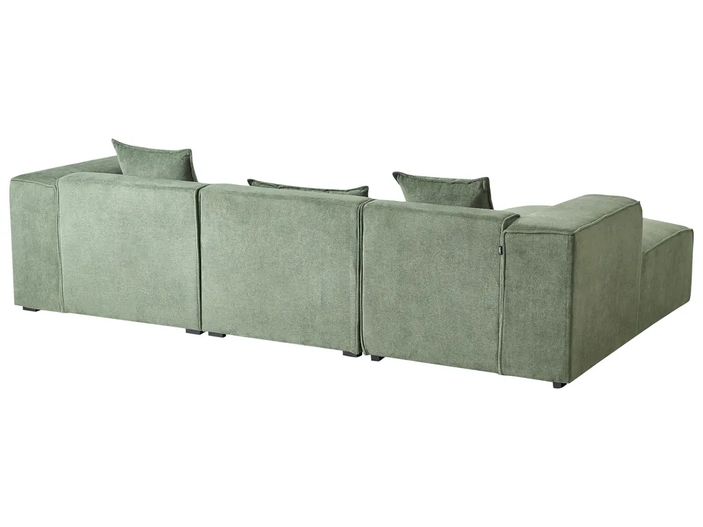 Corner Sofa 3 Seater DOLVA Chenille Dark Green Right Hand_984335