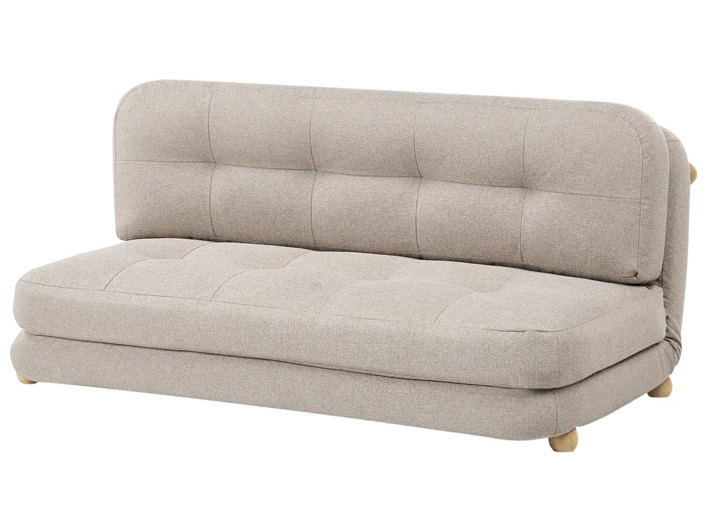 Sofa Bed 2 Seater ESBJERG Faux Linen Beige_1059269