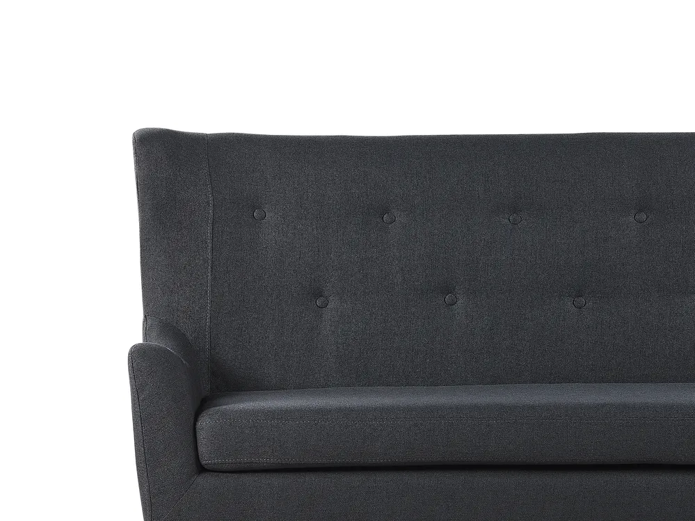 Dining Bench 2 Seater SKIBBY Fabric Black_793462